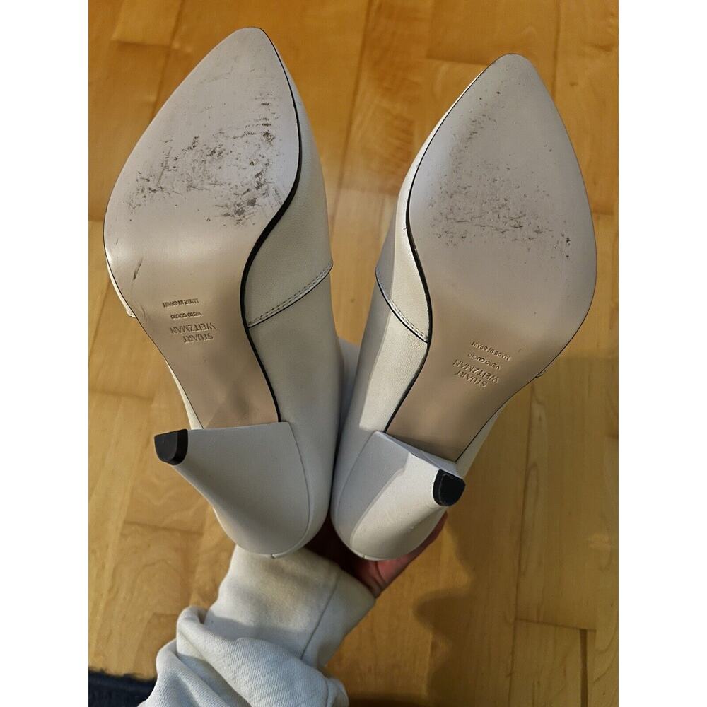 Stuart Weitzman Clinger Heel Sock Booties White C… - image 4